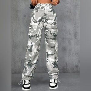 White Artic Camo Cargo Pants